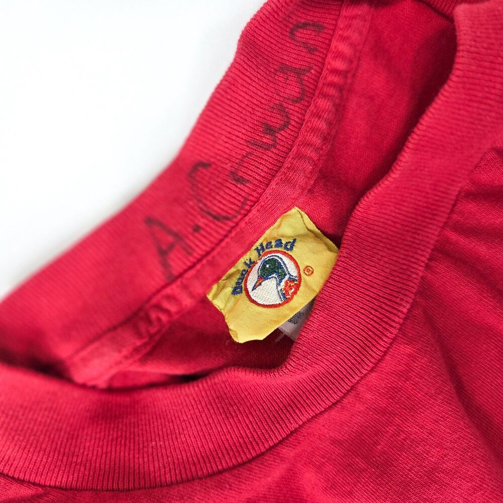 Vintage 1990s Duck Head Mallard Duck Graphic T-Shirt XL Red Outdoors - Picture 3 of 3